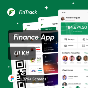 Home fintrack finance app ui kit